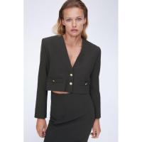 ราคา ZARA เสื้อครอปเบลเซอร์ เสริมบ่า แบรนด์ Zara (40753677105)