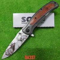 ราคา มีด มีดพับสะบัด SOG รุ่น DA337 ใบลายด้ามไม้ (57101235758)