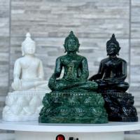 ราคา พระพุทธรูป พระแกะสลัก พระเชียงแสน สิงห์หนึ่ง หินเขียว หินขาว หินดำ ขนาดหน้าตัก 5 นิ้ว พร้อมฐาน ดอกบัว (24908083535)