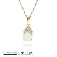 ราคา Gemondo จี้ทองคำ 9K ประดับโอปอล (Opal) และเพชร ทรงกลมดีไซน์คลาสสิก: จี้ทองคำ จี้พลอย จี้โอปอล (18992289828)