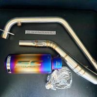 ราคา คอท่อ สแตนเลส CBR150 ปี 2019 ขึ้นไป มีรูเซ็นเซอร์ พร้อมปลายท่อ SC สีไทเท กระป๋อง (21152912807)