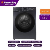 ราคา [จัดส่งพร้อมติดตั้ง] Toshiba เครื่องซักผ้า/อบผ้า ฝาหน้า Inverter 10.5/7 kg รุ่น TWD-T21BU115UWT(MG) + ฐานรอง (27813746651)