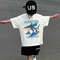 ราคา (จัดส่งตลอด 24 ชั่วโมง)พร้อมส่ง เสื้อยืดแขนสั้นเด็ก ลายปลาฉลามการ์ตูน เสื้อยืด cotton 100 คอกลม แขนสั้นพิมพ์ลาย (42115233951)