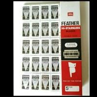 ราคา FEATHER ใบมีดโกนสแตนเลสตราขนนก 2 คม 1 กล่อง ( 20 กล่องเล็ก รวม 100 ใบ) (2842983898)