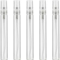 ราคา 5PCS 10ml Clear Spray Bottle Refillable Perfume Atomizer Small Fine Mist Empty Glass Liquid Containers for Essential Oils, Perfumes Personal Beauty Care (55204021737)