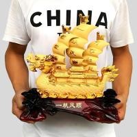 ราคา เรือสำเภาหัวมังกร เรือมังกร เรซิ่นทรายทอง การค้าขายรุ่งเรือง เสริมการค้า ของมงคลเสริมฮวงจุ้ย (19193343001)