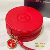 ราคา [พร้อมกล่อง] อาร์มานี่ กระเป๋าเบาะลมทรงกลมสีแดงบริสุทธิ์กระเป๋าใส่เหรียญประณีตกระเป๋าใบเล็กแฟชั่น ทําเอง (48205347599)