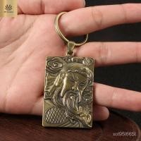 ราคา จี้ทองแดงแข็ง Guan Gongyi Qianqiu เลียนแบบป้ายทองเหลืองโบราณDIYจี้พวงกุญแจ OMGH (24019345940)
