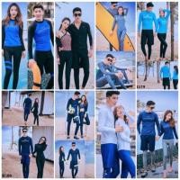 ราคา ชุดว่ายน้ำคู่ ชุดว่ายน้ำคู่รัก ชุดว่ายน้ำผู้ชาย ชุดว่ายน้ำแขนยาว ชุดดำน้ำ ชุดว่ายน้ำขายาว ชุดว่ายน้ำสีน้ำเงิน กันUV (1042449369)