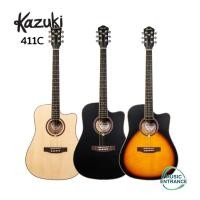 ราคา Kazuki 411C กีตาร์โปร่ง Acoustic Guitar Dreadnought Cutaway กีต้าร์โปร่ง 41 นิ้ว รุ่น 411C (49901882104)