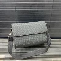 ราคา Bottega Veneta Bottega Veneta BV ทอมือผู้ชายกระเป๋าสะพายไหล่กระเป๋าMessengerคลาสสิกAll-Matchพลิกหนังผู้ชายกระเป๋า (45805420308)