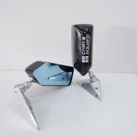 ราคา กระจกข้าง craft square (กระจกลายคาร์บอนงานฟิล์ม) กระจกคราฟ สแควร์ 1คู่สวยงามเลนส์ฟ้า (11674337353)