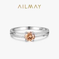 ราคา Ailmay 925 Silver Elegant Design แหวนเพชรสำหรับผู้หญิงเครื่องประดับงานแต่งงาน (41354628782)
