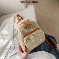ราคา ZZ049 กระเป๋าเป้สะพายหลังผู้หญิง แบบฟางเกช ปักลายดอกไม้ ขนาดเล็ก สไตล์แฟชั่นสำหรับการเดินทาง (40459405535)