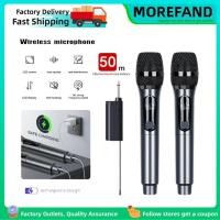 ราคา 【MOREFAND】ไมโครโฟนไร้สาย ไมค์ UHF Wireless Microphone ไมค์ลอยไร้สาย ไมค์คู่แบบมือถือ ไมค์โครโฟน ชุดรับ-ส่งไมโครโฟนไร้สาย (23956119489)