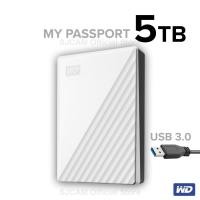 ราคา WD External Harddisk 5TB ฮาร์ดดิสก์แบบพกพา My Passport, USB 3.0 External HDD 2.5" (WDBPKJ0050BWT-WESN) สีขาว ประกัน 3ปี (3175004925)