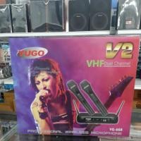 ราคา ไมค์โครโฟนไร้สาย YUGO ไมค์ลอบคู่ Wireless Microphone รุ่น YG-668 V3 ระบบVHF ใช้ถ่านAA (2704468217)