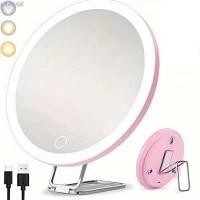 ราคา ลามูส์ กระจกส่องขยายแบบมีไฟ 360° ปรับขาตั้งดูดถ้วย นํา กระจกแต่งหน้า,เดินทาง-ง่ายแขวนผนังความละเอียดสูง 5/10/20/30x Lighted แว่นขยายผู้ชาย (55903864815)