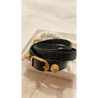 ราคา Balenciaga double straps black ghw bracelet (3765482874)