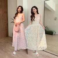 ราคา NOOZZSHOP 5911474 เดรสยาวผ้าลูกไม้สามมิติปักเลื่อม มีซับในทั้งตัว (26534688811)