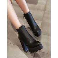 ราคา รองเท้าบูทส้นสูงสีดำ มือ 1 (27318198925)