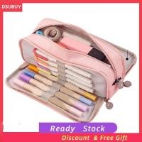 ราคา Dsubuy Dsubuy POCREATION กระเป๋าดินสอเปิดสองชั้นความจุขนาดใหญ่พร้อมช่อง 3 กล่องผ้าใบทนทานสำหรับนักเรียนและสำนักงาน (สีชมพู) (48504236771)