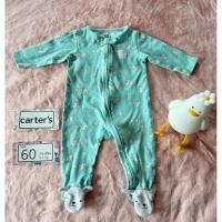 ราคา ชุดเด็ก Size 60 รอมเปอร์คลุมเท้า หัวตุ๊กตา Carter's (สีเขียว) (26087516640)