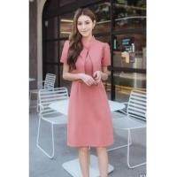 ราคา เดรส kalisa ไซส์ L เซ็ต 2 ชิ้น เดรสแขนกุดกับเสื้อคลุมคอจีน สีปูนแดง (28470058361)