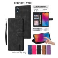ราคา Leather Flip Cover Vivo Y91C - Leather Wallet Case - Wallet Case Wallet Leather Flip Case (48054966156)