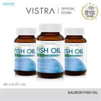 ราคา (แพ็ค 3 ขวด 135 เม็ด) VISTRA Salmon Fish Oil 1000 mg Plus Vitamin E - น้ำมันปลาแซลมอน 1000 มก. ผสม วิตามินอี (45 เม็ด) (27775723411)