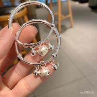 ราคา สร้อยข้อมือเงินสเตอร์ลิง 9999 ลายคิตตี้มีระฆัง สำหรับเด็กและสาว (49301597634)