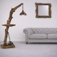 ราคา โคมไฟตั้งพื้นไม้ธรรมชาติ แฮนด์เมด ตกแต่งบ้าน สไตล์ลอฟ (58104521350)