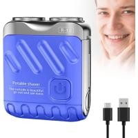 ราคา แบบพกพาRotaryDualRingเครื่องโกนหนวดไฟฟ้า,2026อัพเกรดกันน้ําMiniElectricระเบิดเครื่องโกนหนวด,ชาร์จOne-ButtonLongLastingElectricRazorforHomeTravel(สีฟ้า) (45455712535)