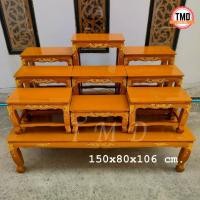 ราคา TMD โต๊ะหมู่บูชาไม้สักแท้ ยกชุด แกะสลักทั้งชุด หมู่ 9 หน้า 9 150*80*สูง106 ซม(ก*ลึก*ส) ไม้สักคัดเกรดสีย้อม(อิฐ) (29254144218)