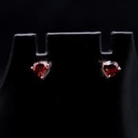 ราคา ต่างหูพลอยโกเมนรูปหัวใจ( Garnet) สีแดง ตัวเรือนเงินแท้92.5%ชุบพิ้งโกล์ สินค้ามีใบรับประกัน (20195793995)