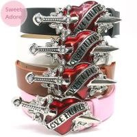 ราคา SweetAdore Goth Y2K Red Heart Arrow Love Hurts Buckle Belt เข็มขัดหนังผู้หญิงผู้ชายแฟชั่นกางเกงยีนส์กางเกงตกแต่งเข็มขัด TH (29176166373)