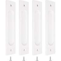 ราคา โมโรบอร์ 4ชิ้นสี่เหลี่ยมผืนผ้าแบบฝังประตูบานเลื่อน,18ซม.ฟลัชดึงอลูมิเนียมอัลลอยด์อบอุ่นสีขาวตู้เสื้อผ้าประตูนิ้วดึงด้วยสกรูยึดสําหรับประตูบานเลื่อนโรงนา (40077053747)