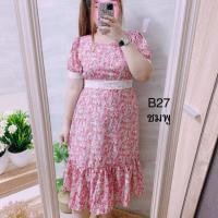 ราคา ✨เดรสคอเหลี่ยม แต่งแถบลูกไม้ งานแพทเทิร์นสวย มีสม็อคหลัง+เชือกผูกเอว ผ้าวูลพีช อก38-44” เอว 34-40” สพ-ฟรีไซส์ ยาว42 (5042661325)