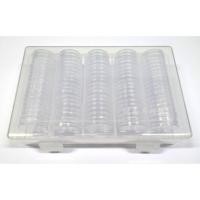 ราคา ตลับใส่เหรียญ 26 มม. พร้อมกล่อง 100 ชิ้น ใส่เหรียญ 10 บาท สองสี (6734492432)