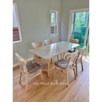 ราคา Iron Wood House ส่งฟรี FEBY TABLE + CHABA CHAIR ชุดโต๊ะอาหารไม้ยางพารา สไตล์มินิมอล โต๊ะกินข้าว 4-6 ที่นั่ง (22263855212)