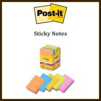 ราคา Post-it Notes, Strong Adhesive, Neon Color, 75x50mm, 90 sheets per pad, 5 pads, 656-5SSAN. (43111037646)