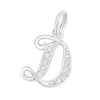 ราคา จี้ตัวอักษรเงินแท้ Sterling Silver ฝังเพชร CZ สำหรับสร้อยข้อมือแบบโซ่ งาน DIY เครื่องประดับ (6824736728)