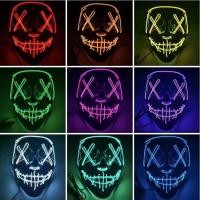 ราคา หน้ากากแฟนซี หน้ากากผีฮาโลวีน Cross-Border Amazon led Luminous Black V-Shaped Mask Cold Light หน้ากากฮาโลวีน Ghost Walk Dance Luminous Mask พร้อมสต็อก (47601776512)