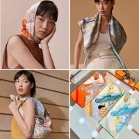 ราคา 【ก่อนสั่งสอบถาม】ราคา3700 ผ้าพันคอไหม 18mm ผ้าไหมแท้ Doub-Sided Color Print 100% Mulberry Silk (40158240130)