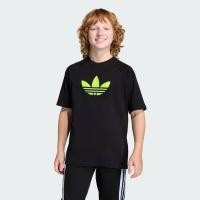 ราคา adidas ไลฟ์สไตล์ เสื้อยืดทรงหลวมพิมพ์ลาย TREFOIL เด็ก สีดำ KC9541 (46552325413)