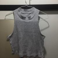 ราคา เสื้อครอปคอเต่าเว้าแขน (3124631805)