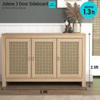 ราคา Synergy House Jolene Muji 3 Door Sideboard Cabinet With Rattan Effect (3.9ft) (44803390992)