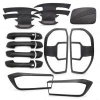 ราคา ชุด ครอบแต่งรถ ครอบมือจับ เบ้ามือจับ ครอบฝาถัง กรอบไฟหน้า+ท้าย สีดำด้าน สำหรับ MG Extender รุ่น Top ปี 2019-2020 (15059143675)