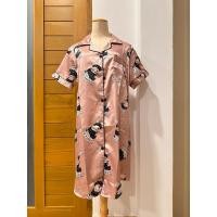 ราคา ชุดนอนเดรสกระโปรงคอปก ผ้าซาติน สีชมพูลายกระต่าย (29025375400)