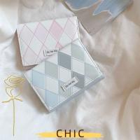 ราคา CHIC Card Bag กระเป๋าบัตรทรงเรียบหรู สีน้ำเงินลายตารางPUสำหรับผู้หญิง (45704674006)